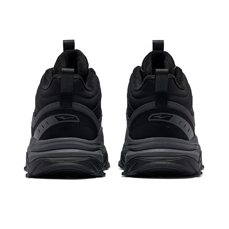 Hongxing Erke Warm Sun 2 Waterproof Warm Plush Fashion Trendy Climbing Shoes Men High-Top Outdoor Functional Shoes Black Carbon-Gray 51124421116-002