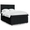 VidaXL Slatted Bed Base with Mattress Black 140x200 Cm Fabric 3293986