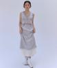 Auro Satin Lace Layered Slip Dress [ Pale Gray ]