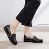 Fashion Pu Leathe Rwomen's Shoes Casual Women's Single Shoes First Layer Leather Non-slip Soft-soled Shoes Middle-aged Loafers