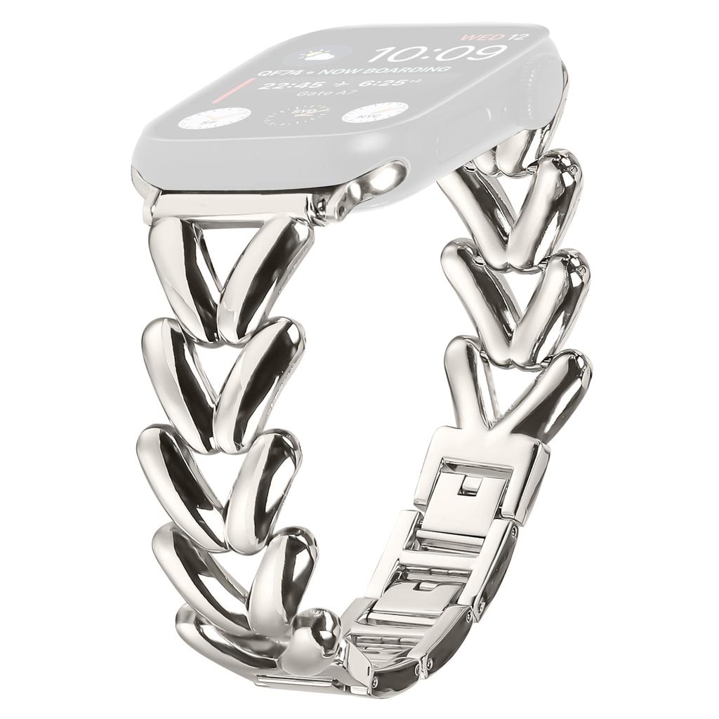 Armband für Apple Watch Serie 10 42mm/9 8 7 41mm/SE (2023) SE (2022) SE 6 5 4 40mm/3 2 1 38mm Gedrehtes Metall Zinklegierung Uhrenarmband