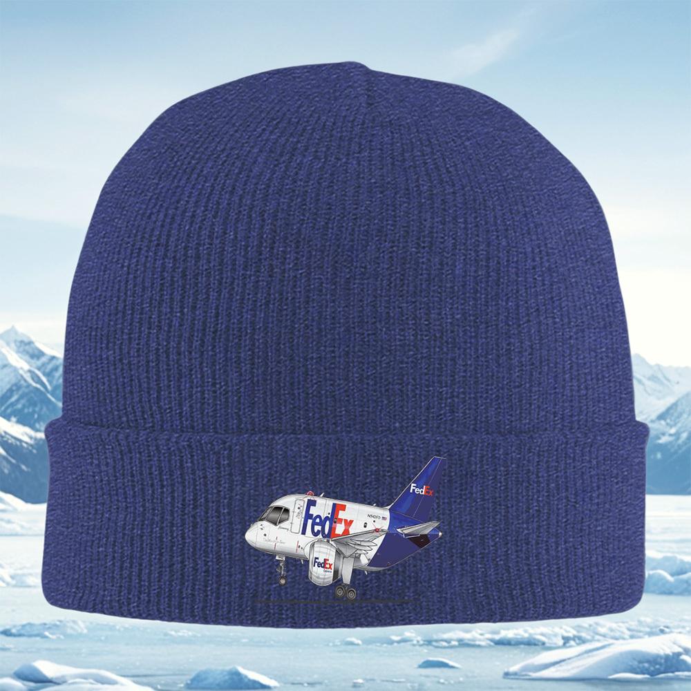 

FedEx aircraft with the logo on body Men Women Unisex Knitted Hat Beanie Pullover Cap Winter Thermal Warm Christmas Outdoor Cycl