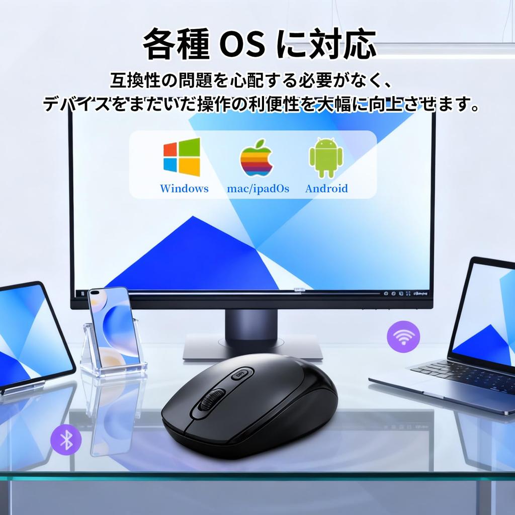 ZKBBA Wireless Bluetooth Instant DPI High High Easy Compatible with and MacBook 2.4GHz Mouse, Quiet, Connection, 3-Level Switching, Type-C