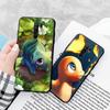 Schwarze Hülle für Xiaomi Redmi 13C Note 9 iPhone XR 7 8 14 15 11 12 13 X XS Pro Max Samsung A25 S23 S24 FE Ultra Plus Lucario Cartoon