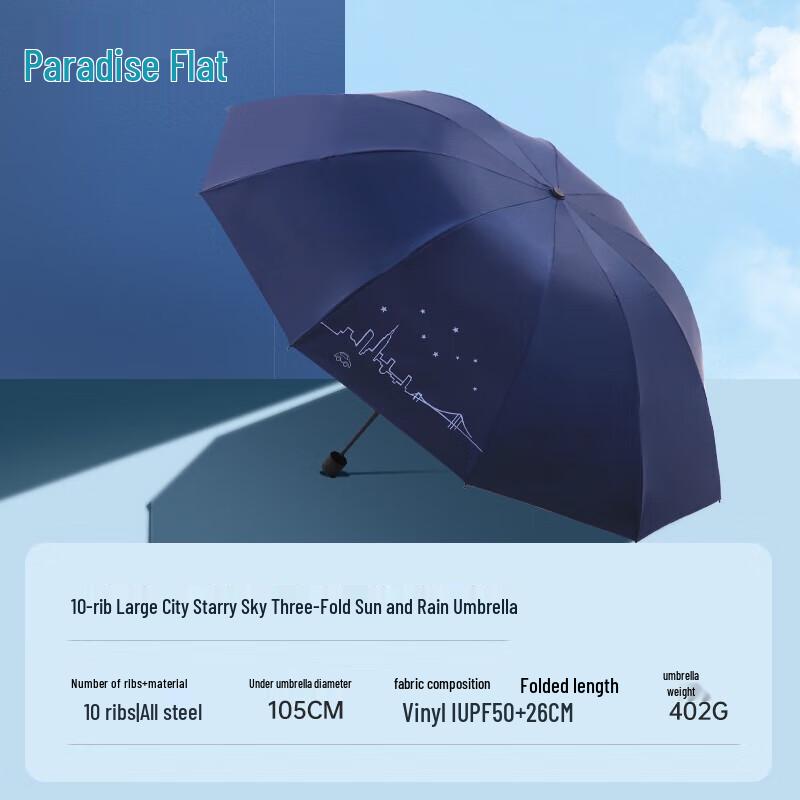 Небесный зонт Большой Двойной Ветрозащитный Трехскладной Зонт от Солнца/Дождя