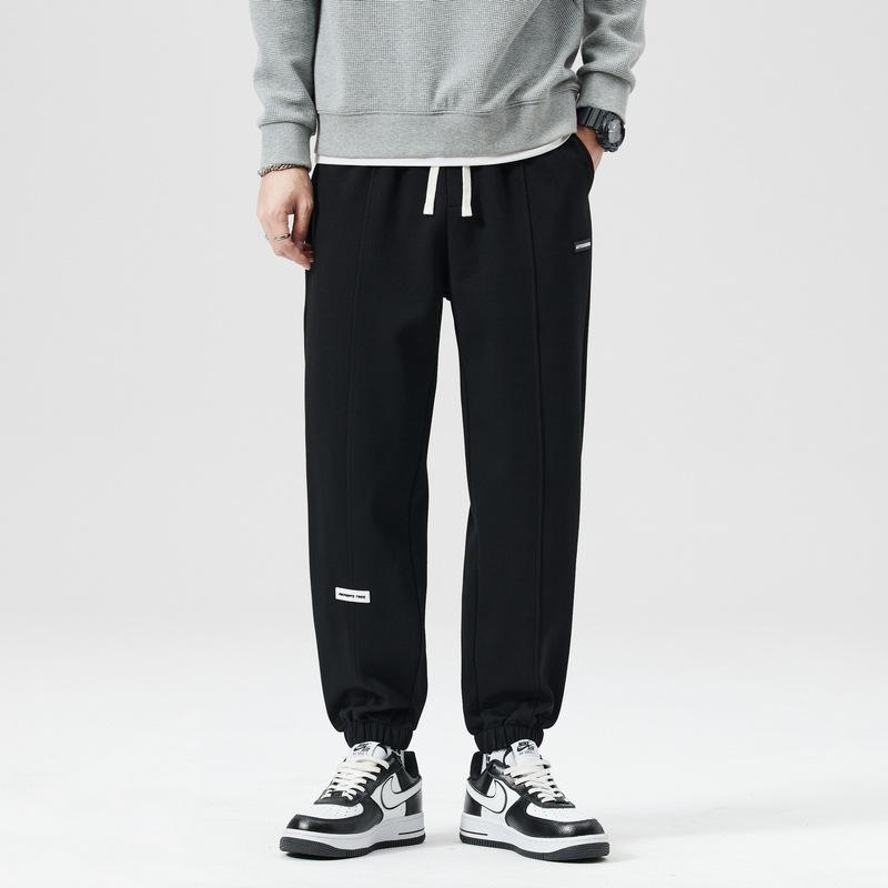 

Gray Tiest Trousers Men s Spring and Autumn Loose Heavy American Casual Trousers Spring Sports Pants New M чорний