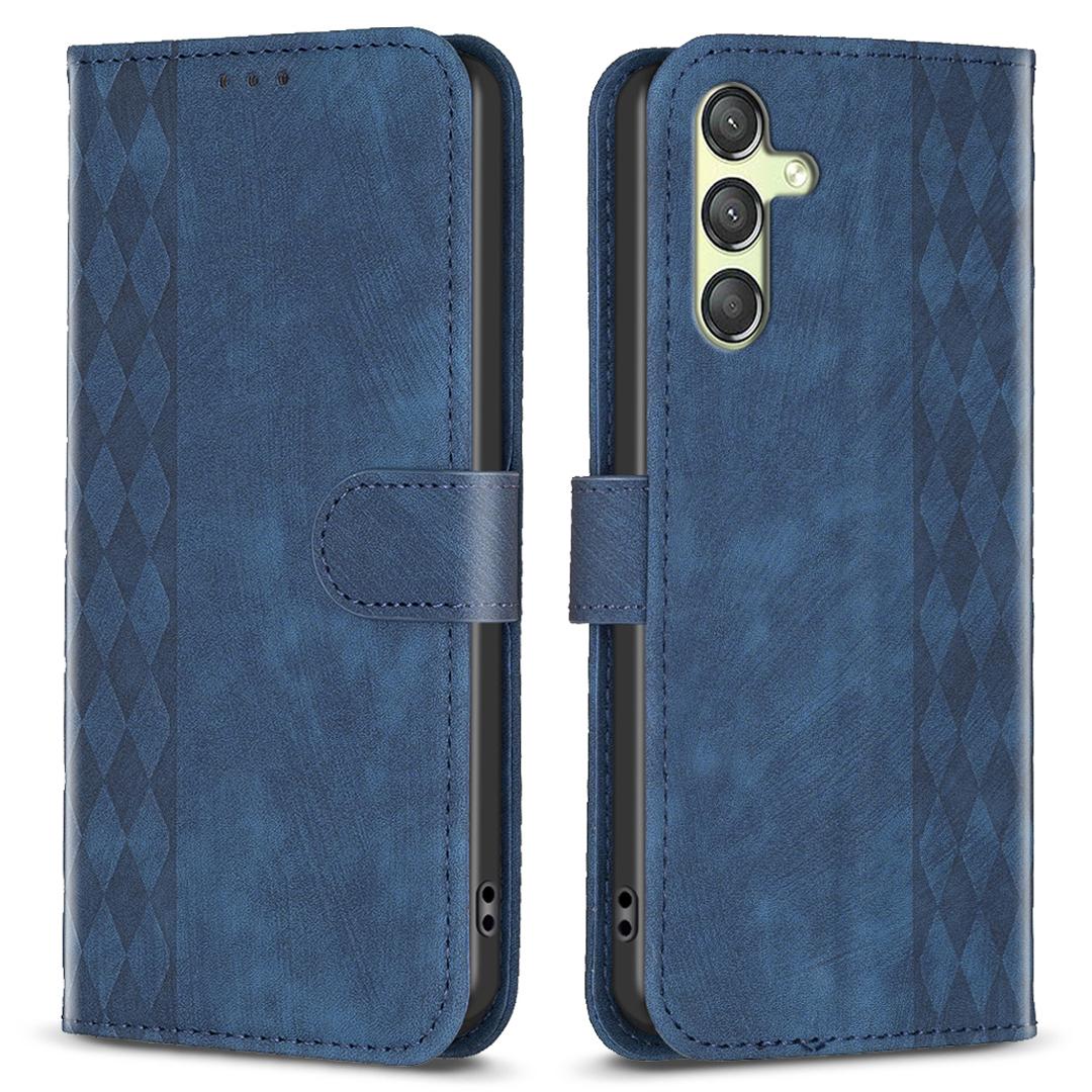 

Для Samsung Galaxy A25 5G (Глобальный) (161,0 х 76,5 х 8,3 мм) Чехол для телефона из ПУ кожи с тисненым узором, чехол для мобильного телефона, подставка, кошелек Blue