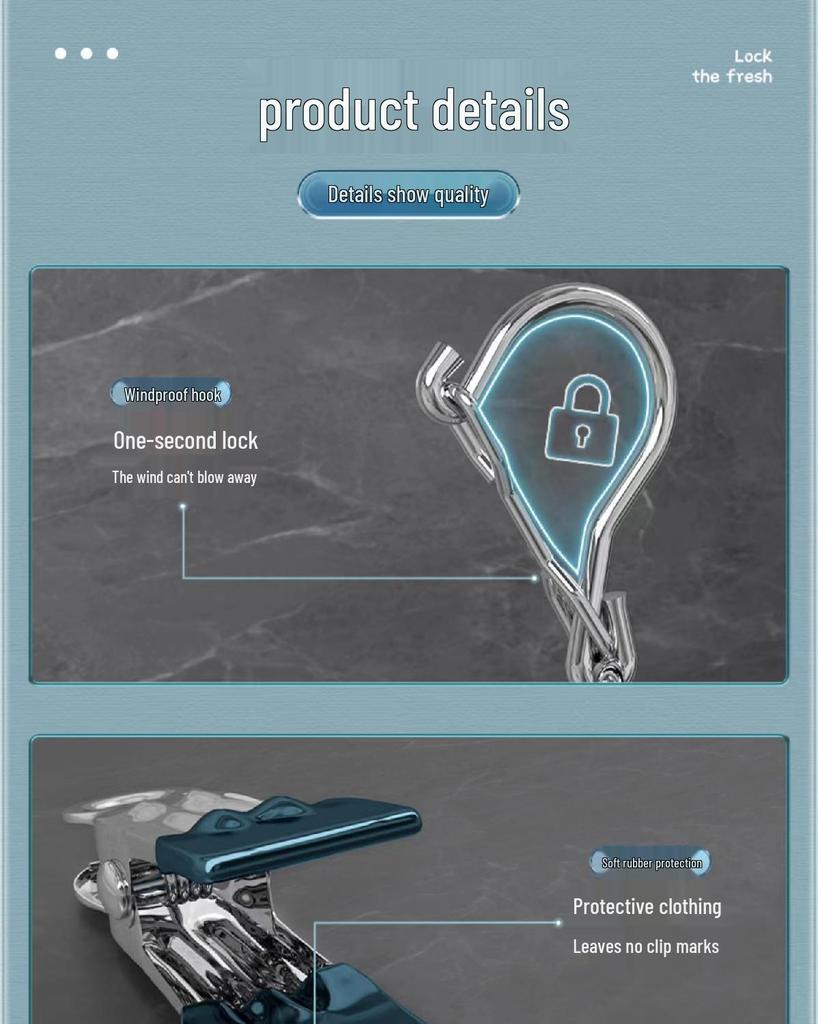 Aluminum Alloy Multi-Clip Drying Rack for Socks and Underwear