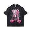 Dark Bear Short Sleeve T-Shirt Washed Retro Cotton Pod Digital Direct Injection Printing T-Shirt Men