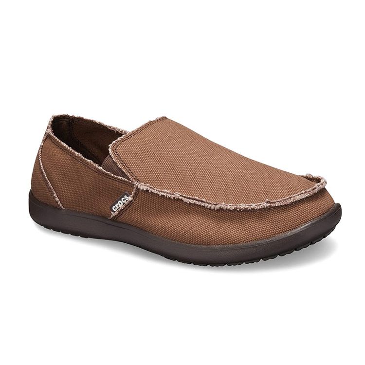Crocs Santa Cruz Canvas Comfortable Sports Slip-Resistant Durable Low-Top Casual Shoes Men sneaker Brown 10128-22Z