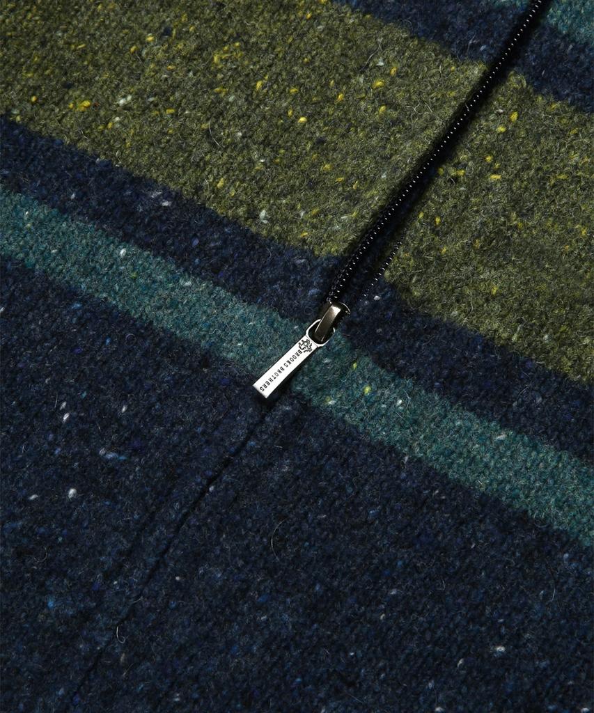 BROOKS BROTHERS Donegal Striped Full-Zip Sweater (Blue) (Bbwwmf1432Mdw)