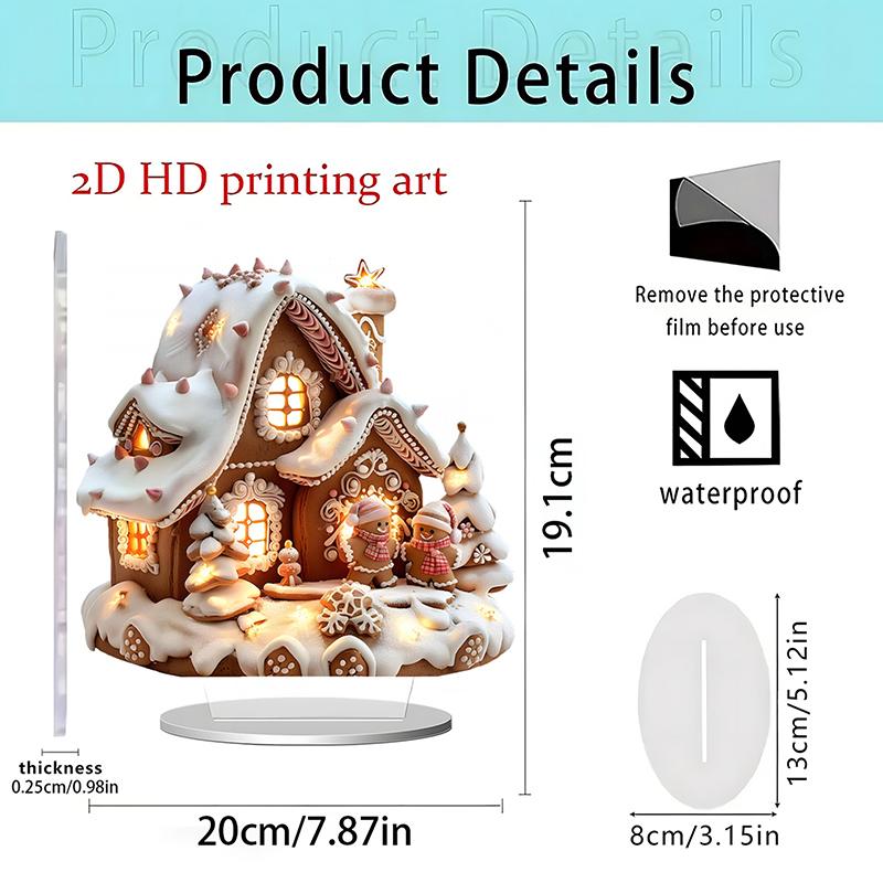 2025 Nová scéna Vánoční stolní středový doplněk 2D plochý akryl pro domácí kancelářskou dekoraci Party ozdoba