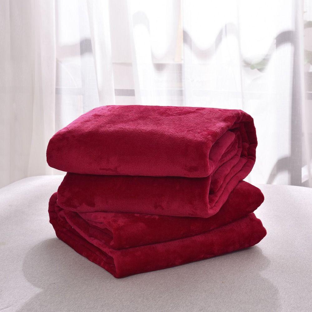 Solid Color Summer Sleep Blanket Skin-friendly Cover Blanket Multipurpose Flannel Blanket Hotel