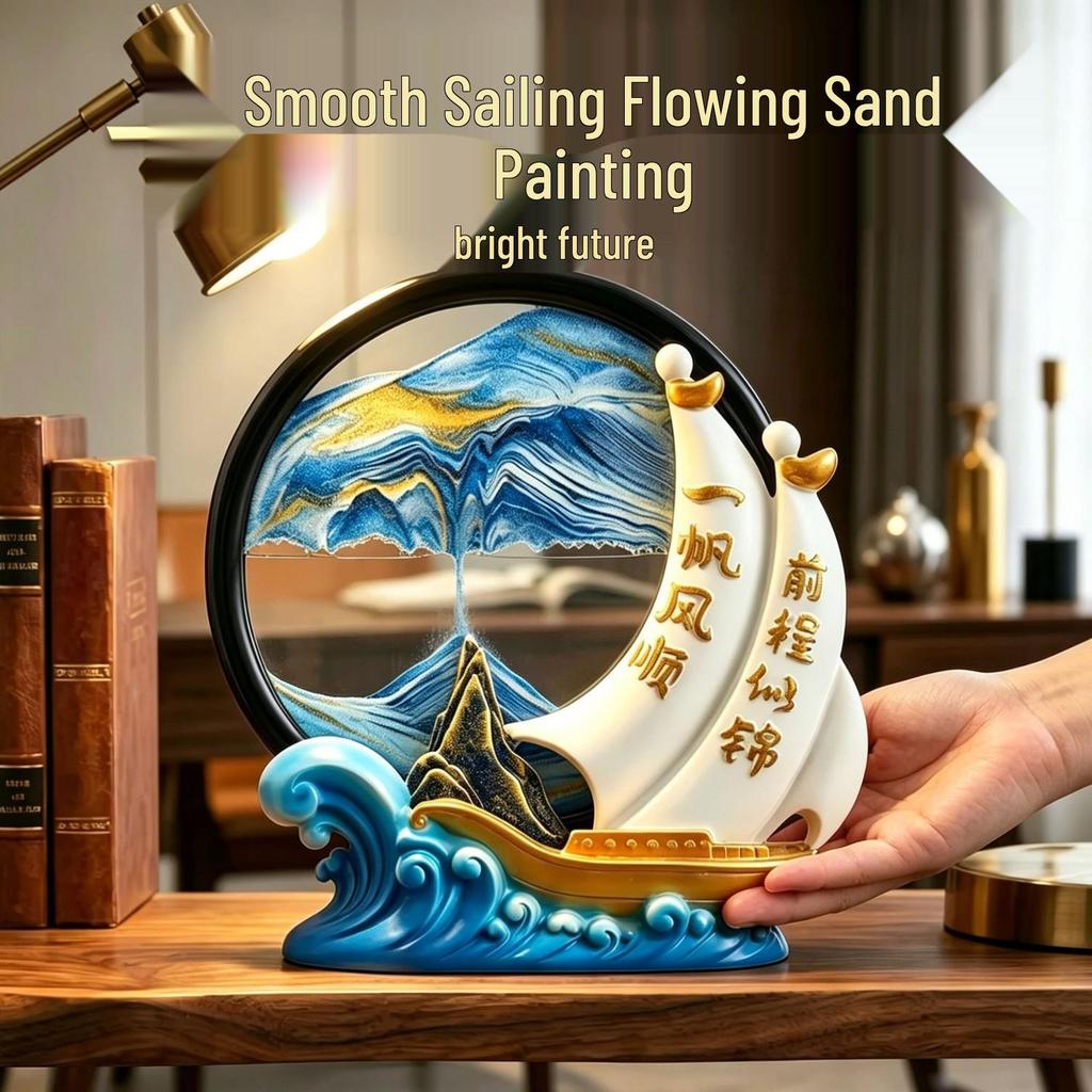 Creative Resin Sand Painting Hourglass: Decorative Ornament for Entrance Halls and Bedrooms - Ideal Housewarming Gift