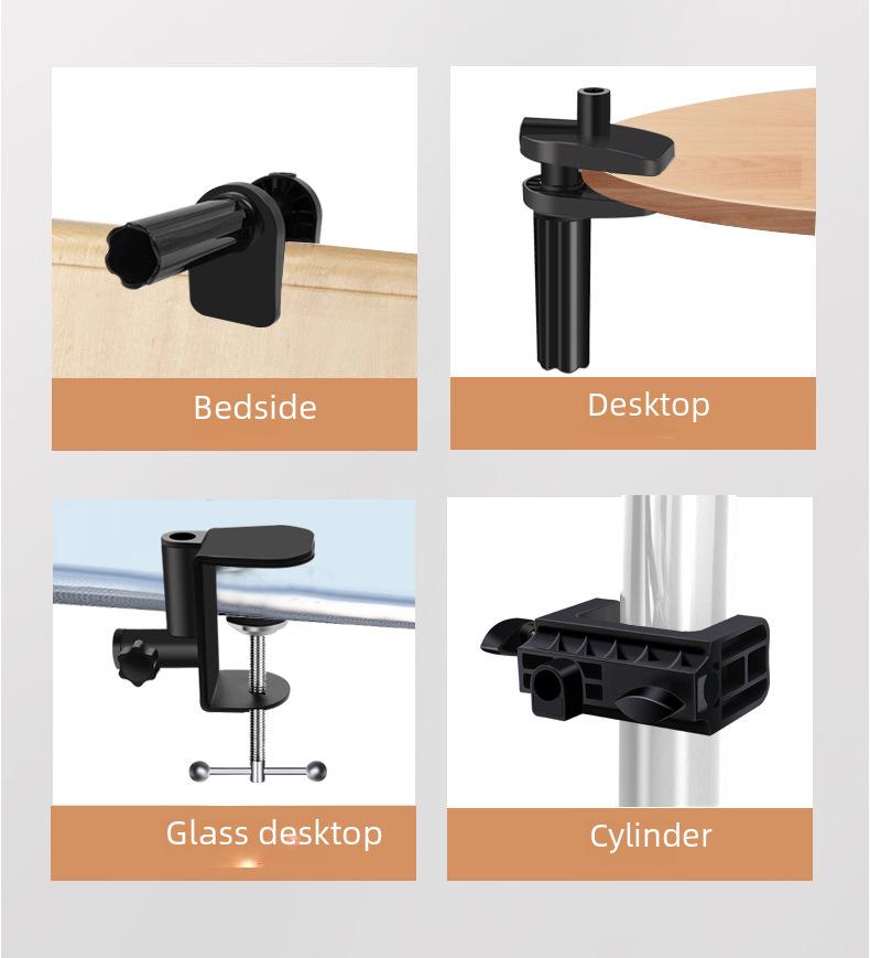 Držák na mobilní telefon a tablet Lazy: Vhodné pro iPad, postel, počítač; Skládací konzolový design pro snímání z výšky a použití u lůžka.