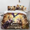 Genshin Impact Game Gamer Cartoon Comforter Bedding Set,Duvet Cover Bed Set Quilt Cover Pillowcase,king Queen Size Bedding Set