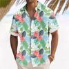 Hawaiian Tropical Leaf Print Short-sleeve Shirt, Perfect for Summer Beach Wear.