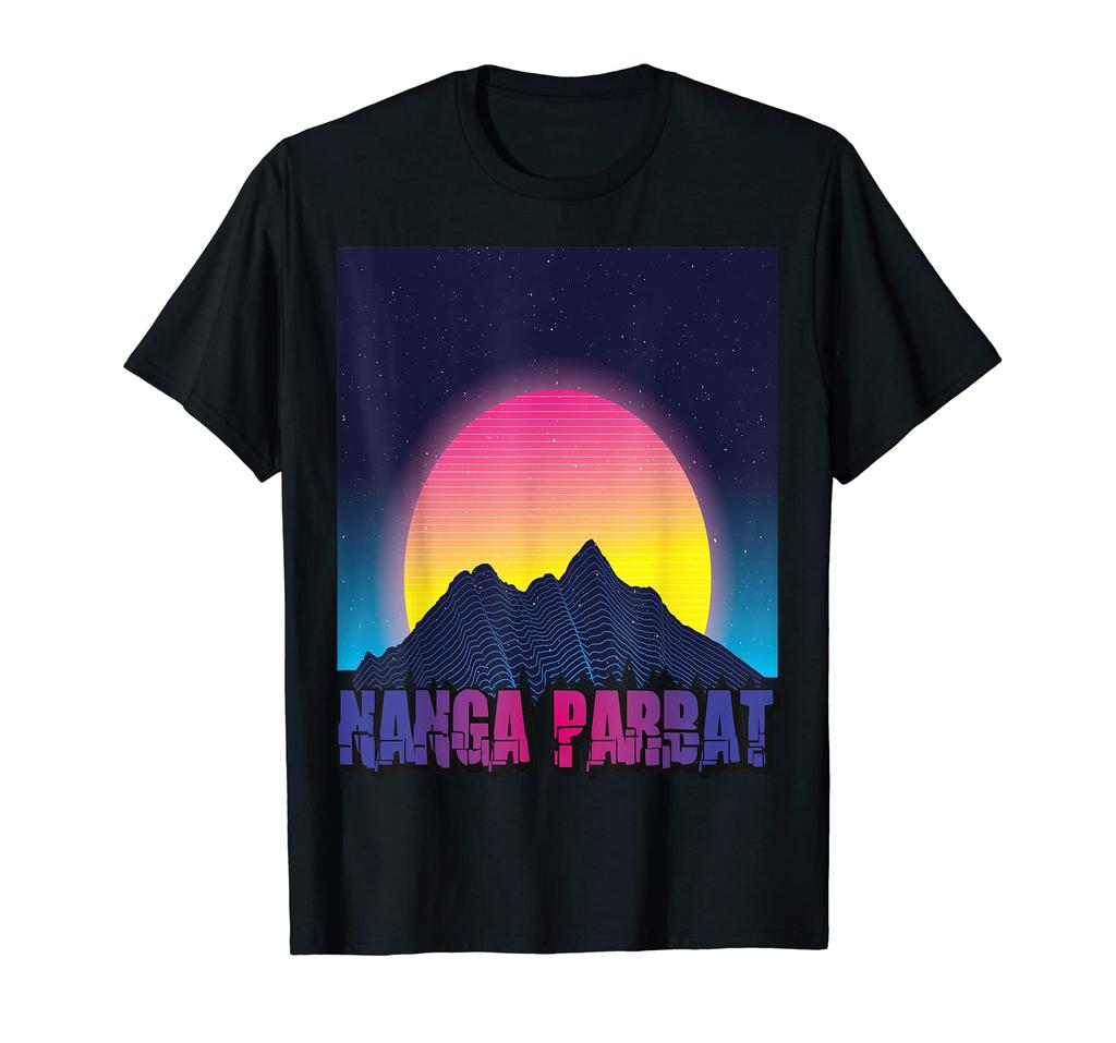 Nanga Parbat Vaporwave Mountain Hiking Mountaineer Nepal T-Shirt