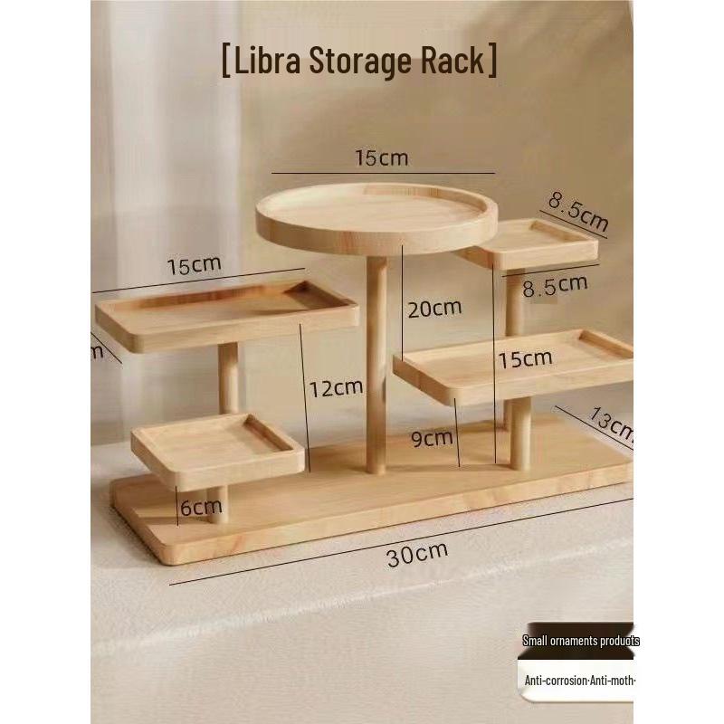 Solid Wood Creative Display Stand for Jewelry, Figurines, Snacks, and Succulents