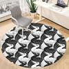 1pc Swan Pattern Office Round Area Rug, Indoor Mat Suitable For Office, Under Office Chairs Bedroom Living Room Home Decor, Room Deco