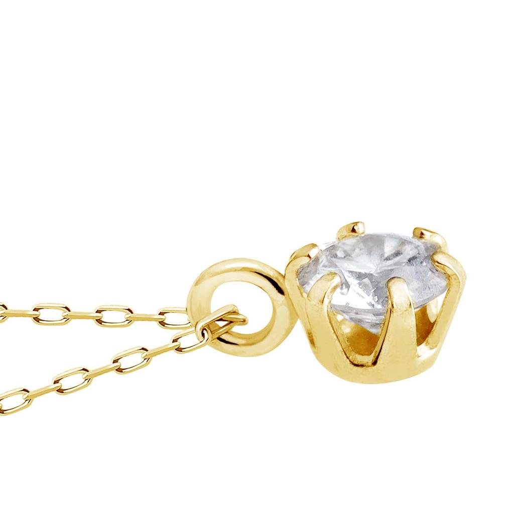 [Lara Christie] Solitaire Diamond Necklace 0.1ct Single Stone K18 18k Gold lp51-0001-yg