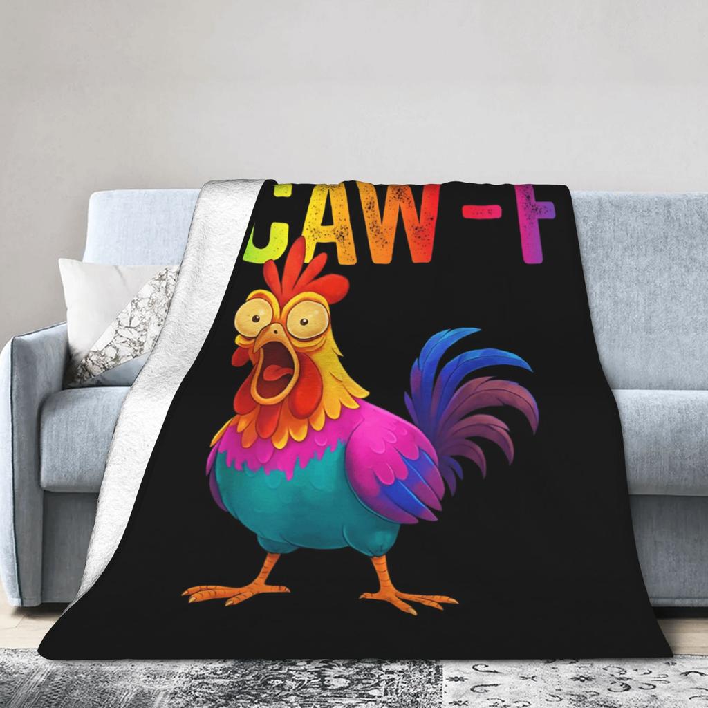Warm Soft BlanketChildren Picnic F-CAW-F Chicken Funny Crazy Screaming Coffee Bedding Throws Flannel Bedspread For Bed Cover