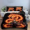 Fiery Dragon Anime Bedding Bedding Set (1 Duvet Cover, 2 Pillowcases, Duvet Not Included)