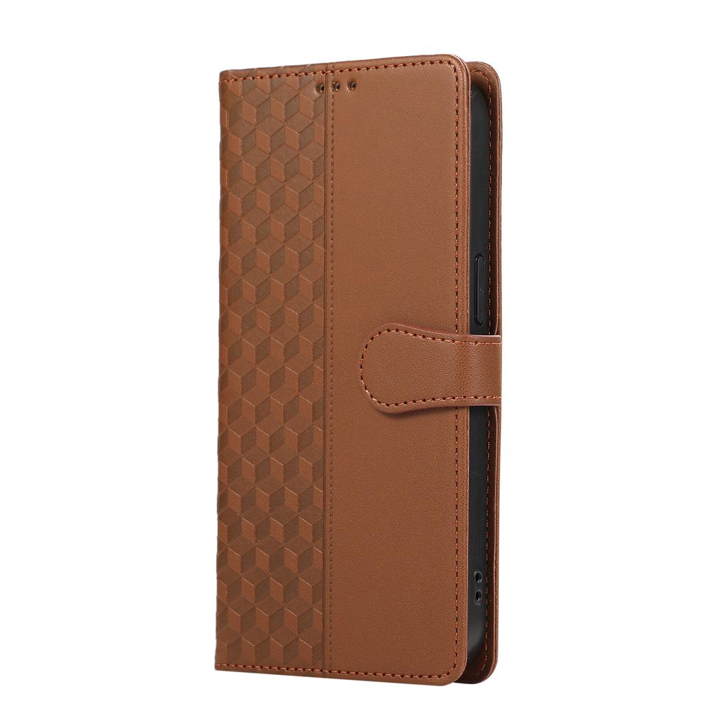 Applicable To Google Pixel 9PRO Leather Case, Redmi K80PRO Rhombus Three-dimensional Embossed Card Wallet Case