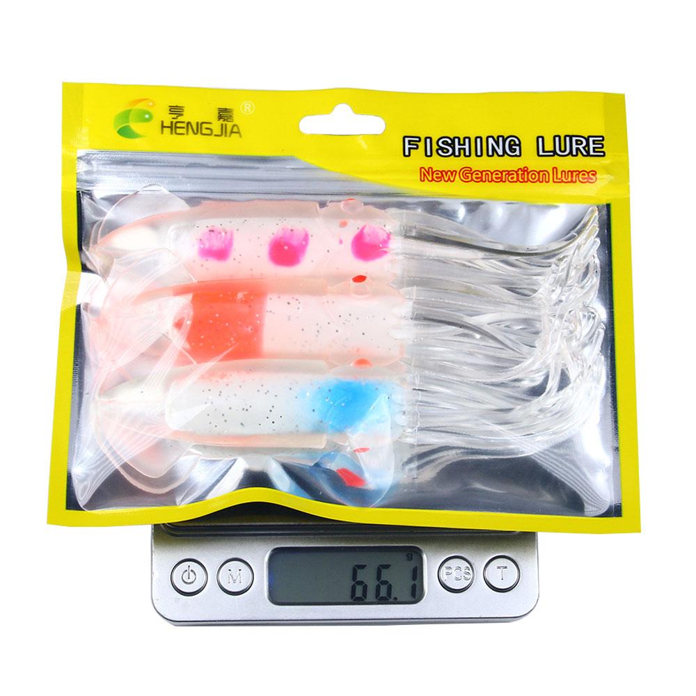 NEW 6PCS Fishing Soft Squid Lure 12CM 15CM Luminous Squid Jig Fishing Lures For Sea Fishing Wobbler Bait