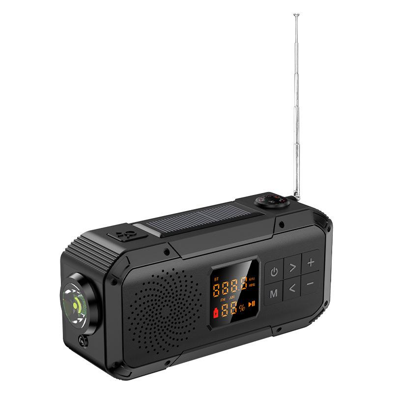 Multifunkční nouzové FM AM rádio Bluetooth reproduktory 5000mAh PowerBan DAB+ rádio Ruční klika Solární USB nabíjení