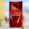 Cristiano Ronaldo Customize Text Beach Towel High Absorbency & Quick-Dry Ideal for Travel Outdoor Swim Pool Yoga Surf Camping Hiking Gym Gift Holiday