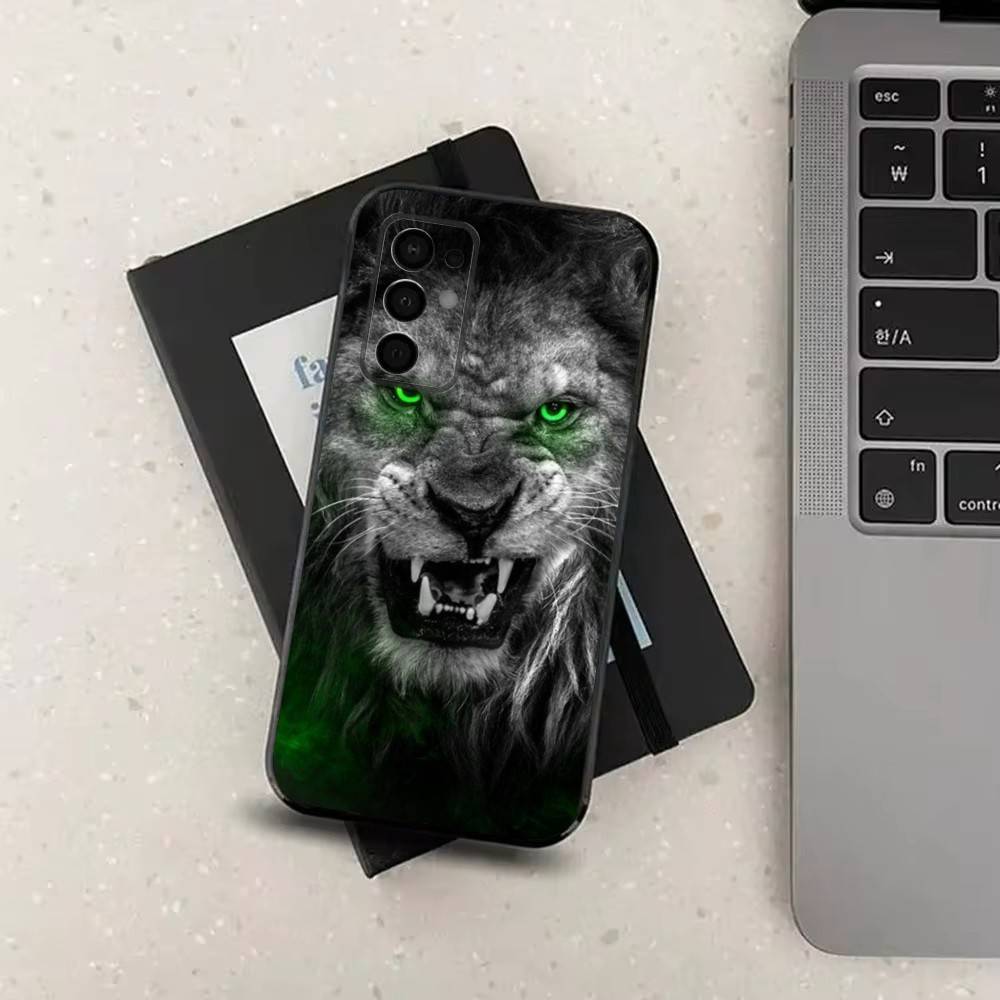 Animal Cover Tiger Lion Phone Case For Samsung Galaxy A73,31,8,9,53,32,72,41,J7,52,71,22,Note Soft Black Silicone Cover