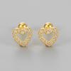 Sparkling Paved Hollow Heart Helix Screw Stud Earrings Dazzling Cartilage Piercing Jewelry For Daily Layering And Versatile Wear