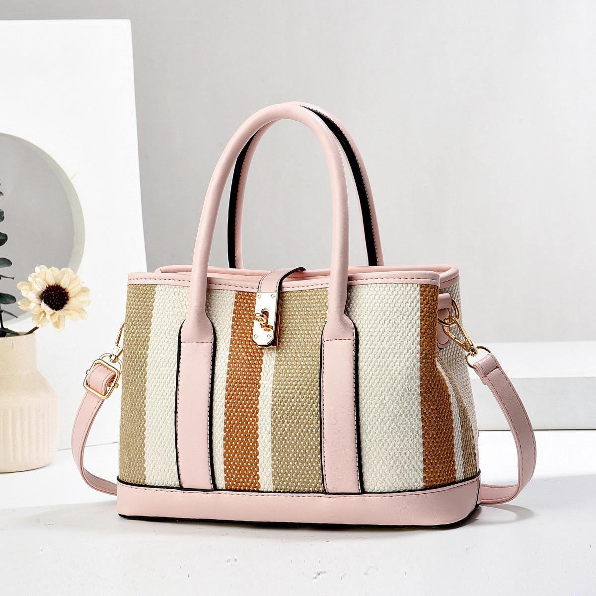 

The New Fashion Hued Patchwork Casual Compact Bag All Style Single Shoulder Female Bag Large Capacity Mother Bag Crossbody Bag .