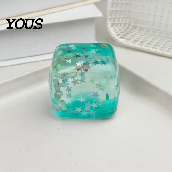 Jellyfish Squeeze Toy Transparent Lemon Toy, Stress Relief Ice Cream Safe Ball Soft Clear Cube Sensory for Kids Adults Shaped