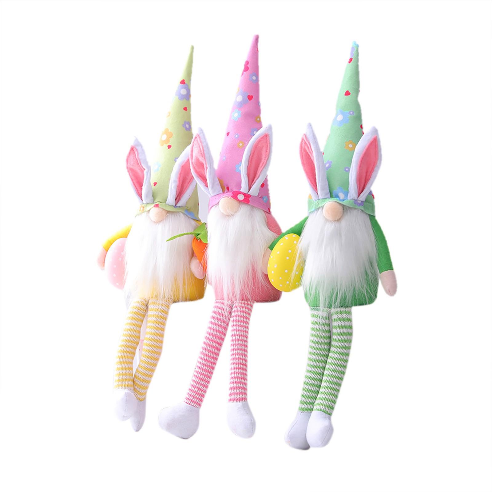 Easter Bunny Carrot Dwarf Faceless Doll Decoration Home Decorations Toys 3PC