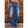 Damen Bud Jeans High Waist Denimhose mit rohem Saum Kleidung Sale