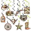 Western Party Cowboy Decorations Paper Spiral Hangings For Birthday Celebrations