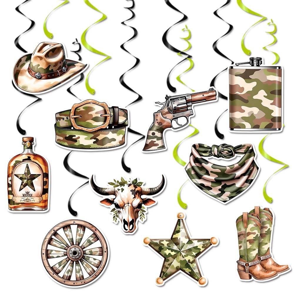 Western Cowboy Party Decorations Paper Spiral Hangings For Celebrations Birthday