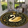 1pc Multi Surface Chair Mats Golden Swan with Floral Border Perfect for Decorating Office Chairs, Living Rooms, Or Bedrooms.dt075