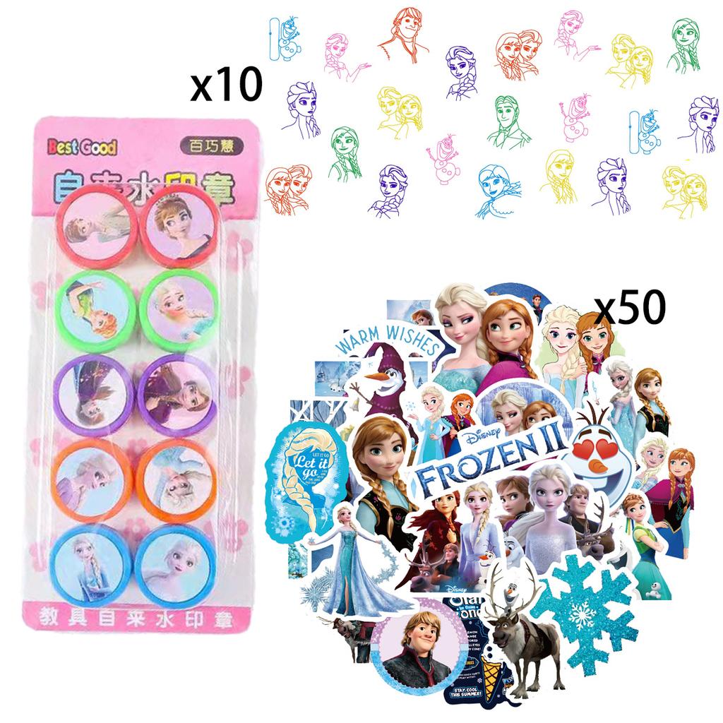 Frozen Feest Bedankjes Benodigdheden Anna Elsa Prinses Feest Souvenir Postzegels Stickers Klaparmbanden Cadeaus Kerst Feest Decoraties