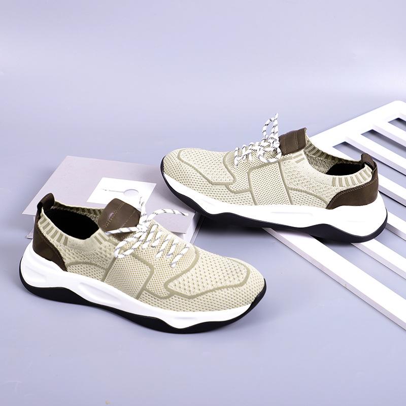 

Европейские мужские модные повседневные туфли без застежек - высококачественные, дышащие, плетеные, спортивный стиль 46 грязно-белый