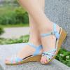 Sandali da Donna Zeppa Tacco Stile Romano Scarpe Donna Punta Aperta Comodità Il Migliore Antiscivolo Caldo Lusso 2025 Designer Taglia Asiatica