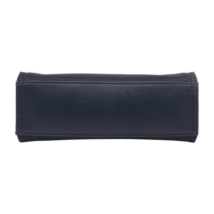 Tory Burch Ella Double T Logo Cutout Patch Solid Simple Nylon Tote Bag Shopping Bag Shoulder Crossbody Handbag Mini Women Tote Navy-Blue 146437-405