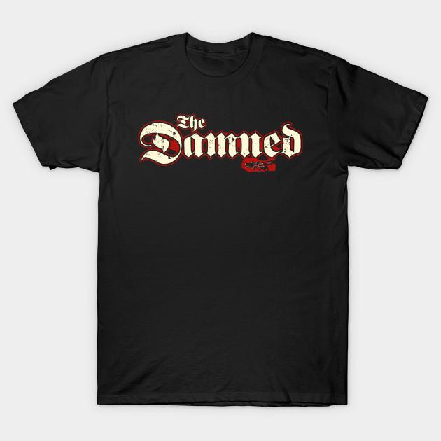 

Men Black Print T-shirt The Damned No-Cut Transfer Paper Print Cotton Tshirt 4XL чёрный