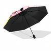 1pc Hello Kitty UFO Abduction Automatic Opening/Closing Umbrella - Portable Tri-Fold Design with 8-Bone Iron Frame, Outdoor, Gift for Fans, Travelers,