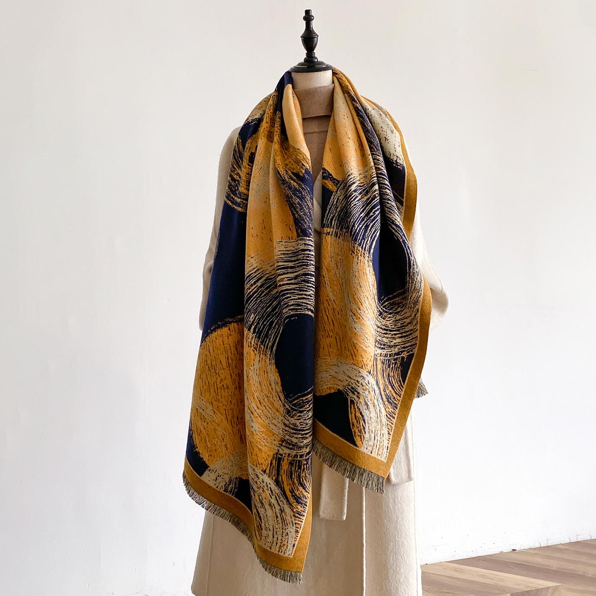 

Warm Fashion Design Winter Cashmere Scarf - Women S Shawl Wraps Female Poncho Neckerchief Echarpe Bandana