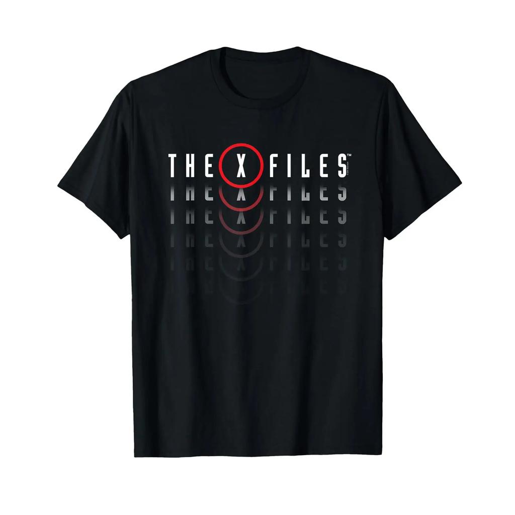 Akte X Wiederholendes Logo Vintage Übernatürlich 90er TV-Serie T-Shirt Vintage Vielseitig Streetwear Leicht Designer Kleidung