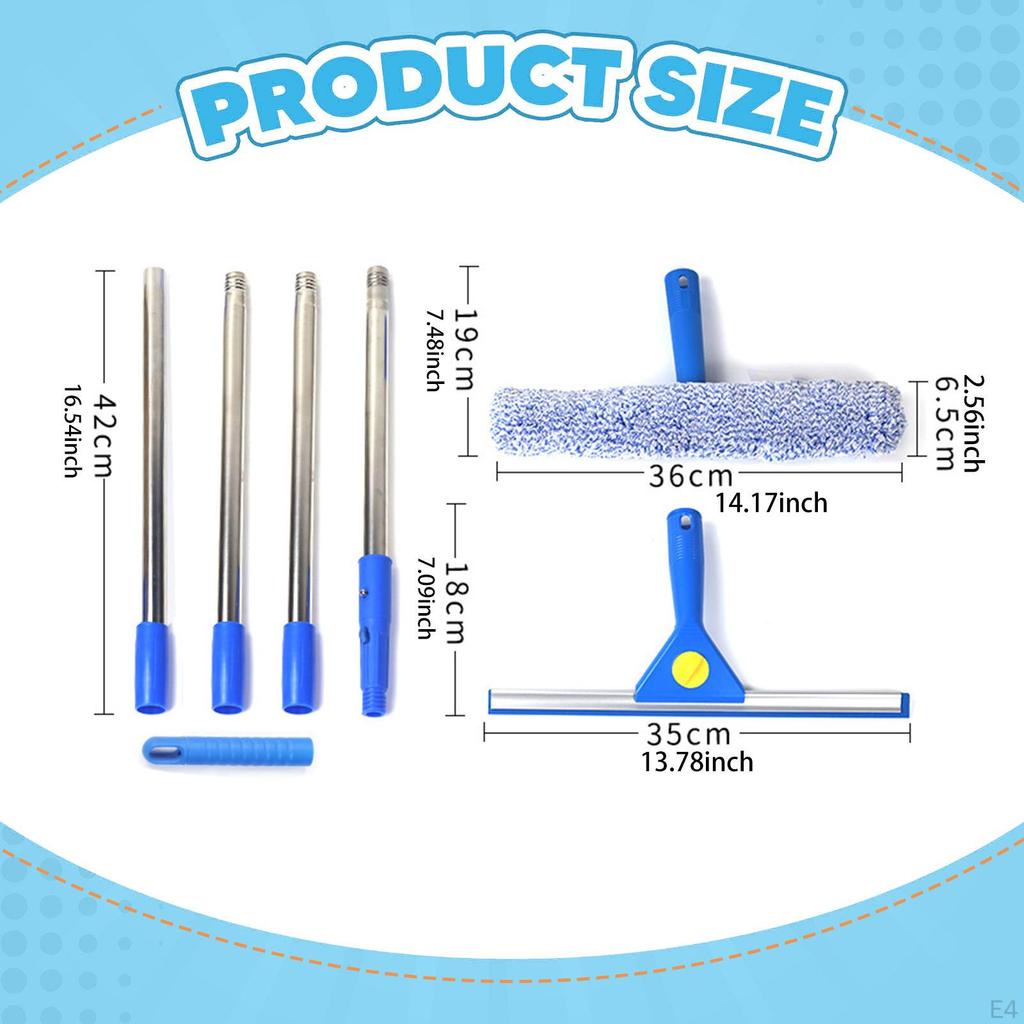 Window Cleaner Tool 2 In 1 Washing Kit Cleaning for Home High Glass Floor