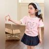 LUSON Baby Girls' Summer Lace-Trim Short-Sleeve T-Shirt